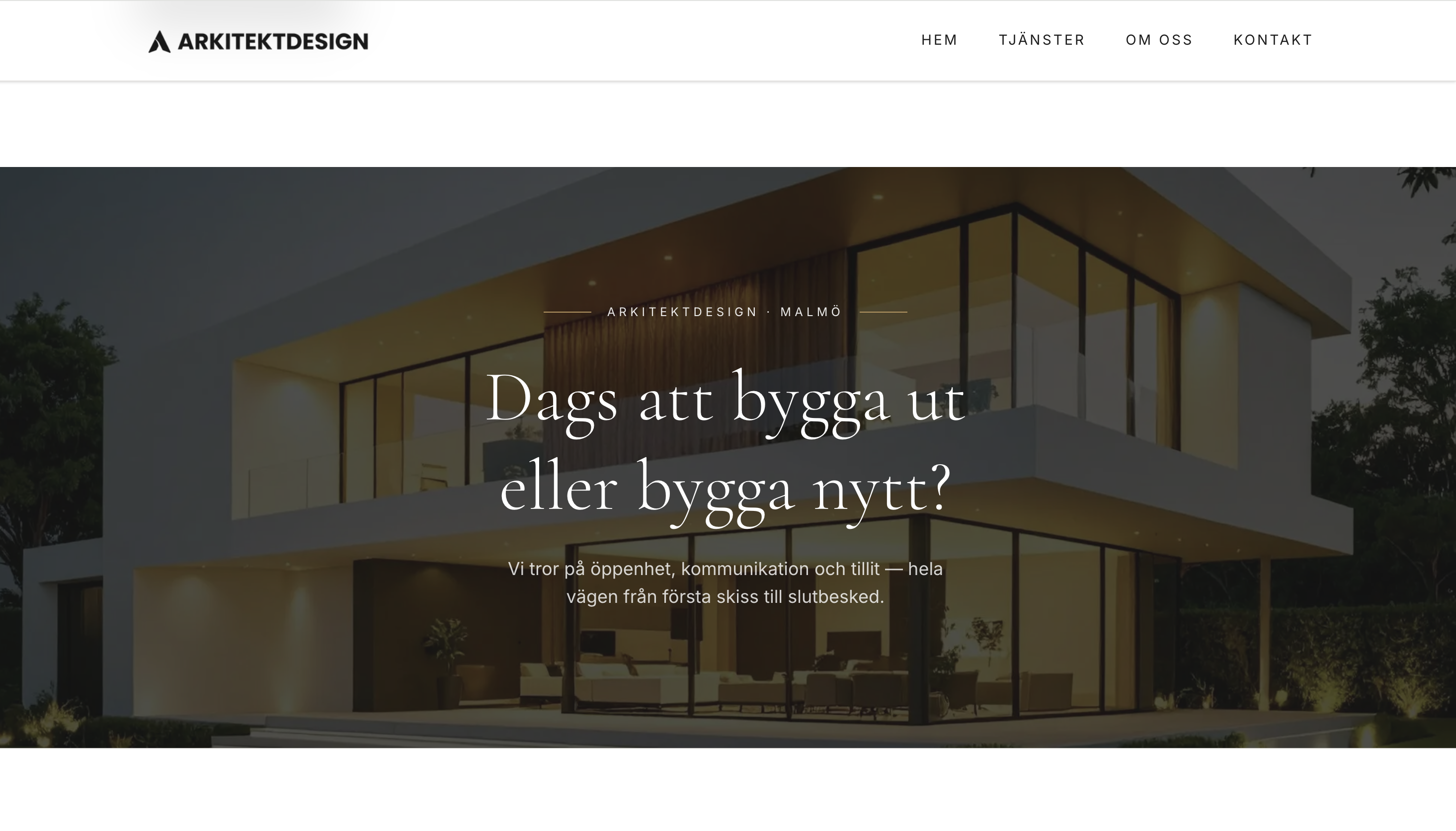 Arkitektdesign webbplats