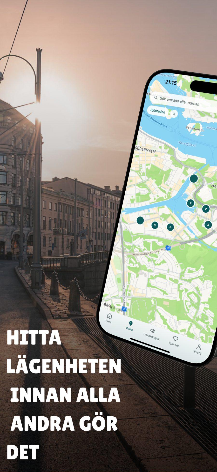 Bostadsögat i App Store: kartan med lägenheter i Stockholm